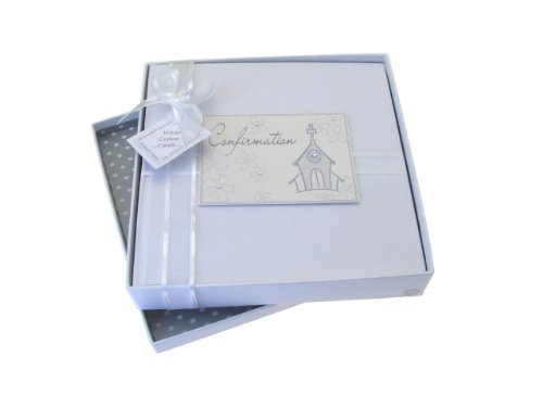 White Cotton Cards - Album per foto cresima, formato medio (lingua inglese)