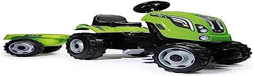 Smoby - Trattore Farmer Xl Verde, 7600710111,+ 3 Anni, con Rimorchio