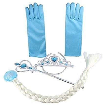 Vicloon Set da Principessa dei Ghiacci, 8 Pezzi Accessori Diadema, Guanti, Bacchetta Magica e Treccia a...