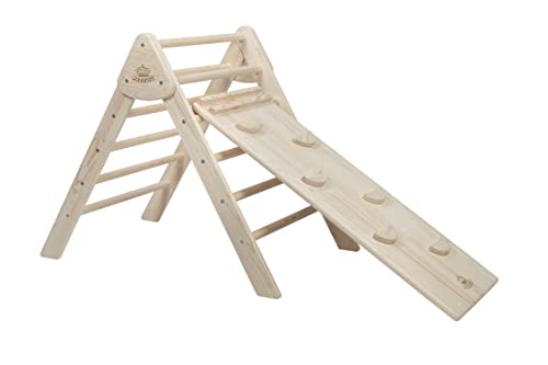 PRODIGYZ Triangolo per arrampicata e scivolo, in legno massiccio, struttura per arrampicata per bambini,...