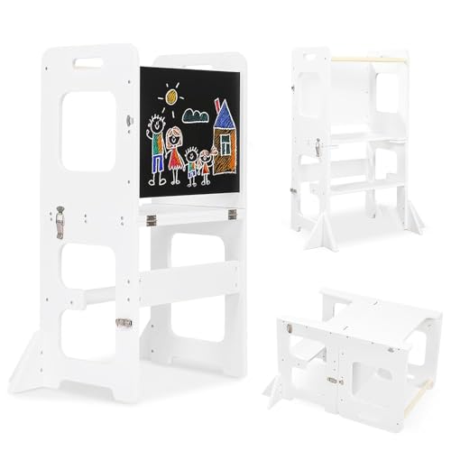 labebe Torre montessoriana per bambini, Pieghevole Torre di Apprendimento, 3-in-1 scala montessoriana Con...