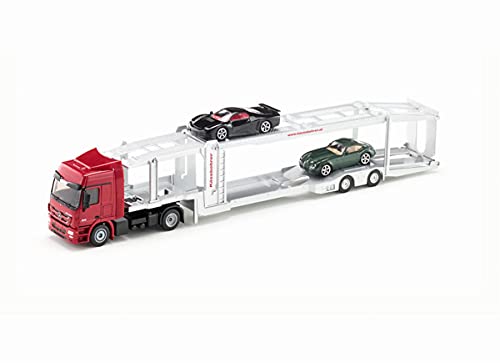 siku 3934, Camion bisarca, Con 2 auto giocattolo, 1:50, Metallo e Plastica, Rosso e Argento,...
