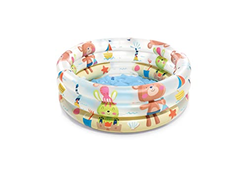 Intex- Piscina Baby Pool 3 Anelli, 61x22 cm, 57106, Colori e modelli assortiti