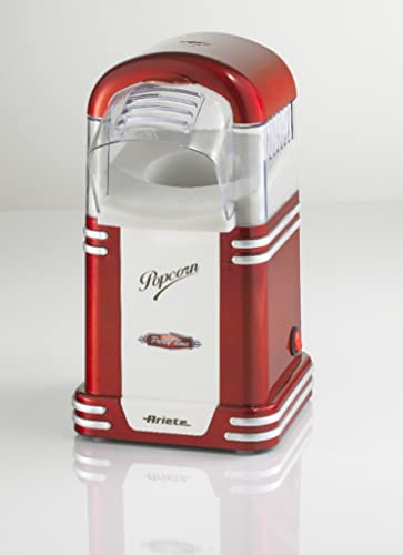 Ariete Popcorn Popper Party Time Macchina per Pop-Corn Senza Olio e Grassi, Plastica, 1.100 watt, Rosso