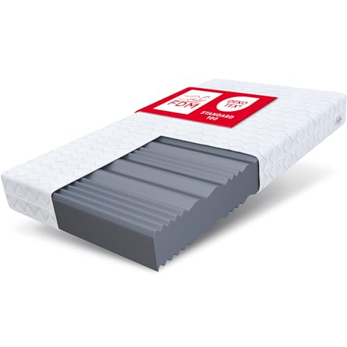 FDM COMFORT PLUS Materasso Singolo 90x200 cm Schiuma di Memoria Alto 10 cm Grado di Rigidità H3...