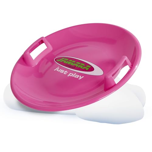 Jamara 460371 - Snow Play Slittino Rotondo 60cm rosa fucsia – Maniglie su entrambi i lati, Struttura...