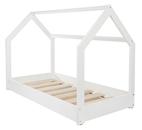 Velinda letto & casa in legno stile scandinavo nordico bambino cameretta 160x80cm (colore: bianco)