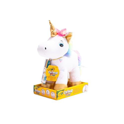 CRAYOLA Colour Me Plush, Peluche Colorabile con 3 Pennarelli, Soggetto Unicorno, attività Creativa e...