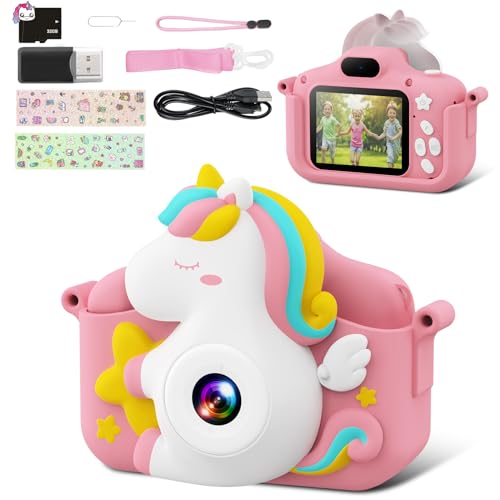 CAMCLID Macchina Fotografica Bambini, 2.0 Pollici Fotocamera Digitale Bambini 1080P HD Videocamera con...