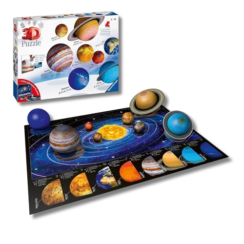 Ravensburger - Puzzle 3d Il Sistema Solare | Puzzle 3d Bambini E Adulti 540 Pezzi | Rompicapo Adulti E...