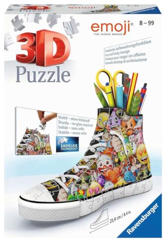 Ravensburger Italy Puzzle 3D Sneaker Portapenne Emoji, 108 Pezzi, Medium, 11218