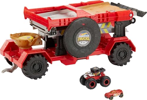 Hot Wheels Monster Truck Pista Downhill Race & Go, Playset con Due Veicoli e Accessori, Giocattolo per...