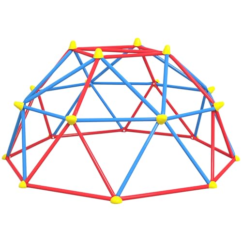 Outsunny Cupola per Arrampicata Bambini 3-8 Anni, Struttura per Arrampicata per 4 Bambini in Metallo Anti...