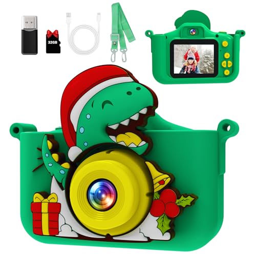 MYSTILUCK Macchina Fotografica Bambini Dinosauro, con 32 GB Schede e Lettore di Schede USB, Fotocamera...