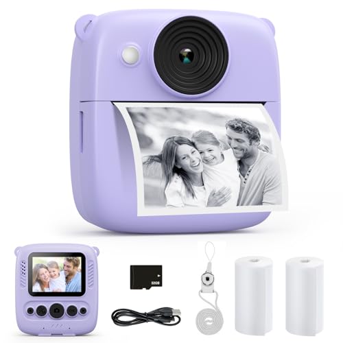CalineGam Macchina Fotografica Bambini Istantanea, 2.0 Pollici Fotocamera Digitale Bambini con 32GB...