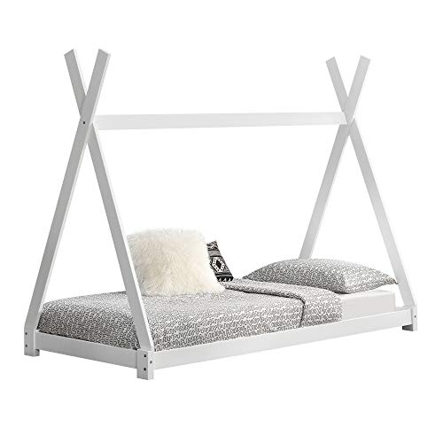 [en.casa] Letto per Cameretta a Forma di Capanna Letto Tipi per Bambini Struttura in Legno di Pino in...