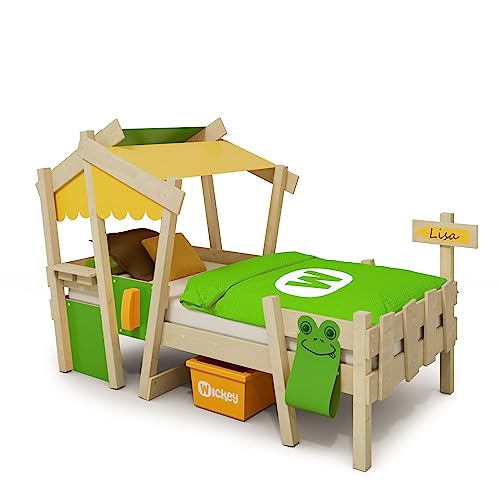Wickey Letto per bambini CrAzY Candy Letto da gioco 90x200cm con rete a doghe, giallo/verde mela