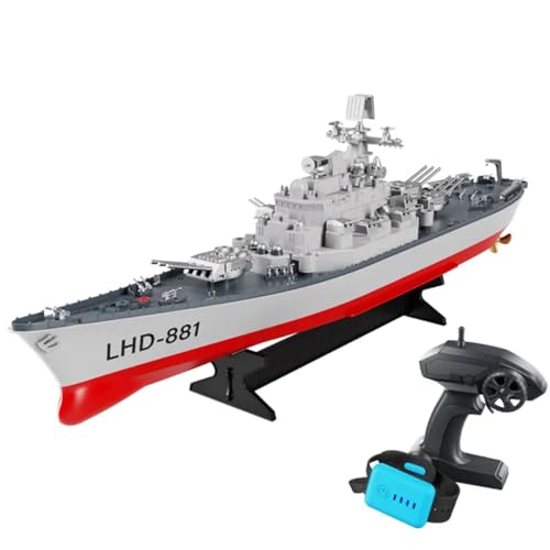 efaso Nave da battaglia RC LHD-881 barca telecomandata 1:390 batteria allarme 2,4 GHz Remote Watch