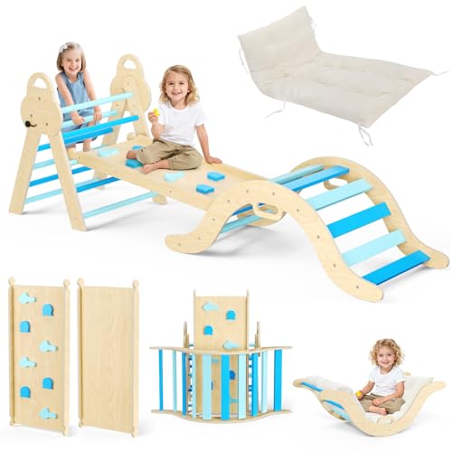 CUPCHID Set di strutture per Arrampicata Montessori, Struttura per Arrampicata Indoor 7 in 1, Arco e...