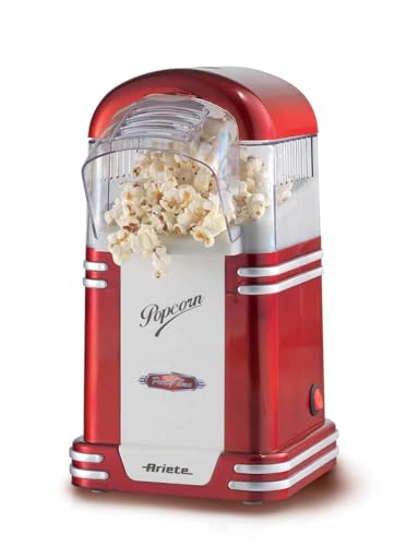 Ariete Popcorn Popper Party Time Macchina per Pop-Corn Senza Olio e Grassi, Plastica, 1.100 watt, Rosso