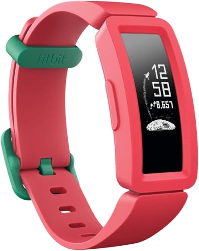 Fitbit Ace 2, Activity Tracker Unisex Bambino, Rosso Anguria/Verde, Taglia unica