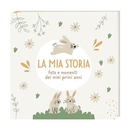 HuBorns - Album Nascita Bambina e Bambino per Incollare Foto e Scritte con 50 Pagine e Adesivi - Album...