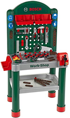 Theo Klein 8320 Workshop Bosch, 79 Pezzi, Piano di Lavoro con Funzione di apprendimento, Dimensioni- 50...
