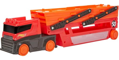 Hot Wheels Mega Trasportatore con Livelli Espandibili, Porta Fino a 50 Macchinine, Gioco per Bambini di 3...