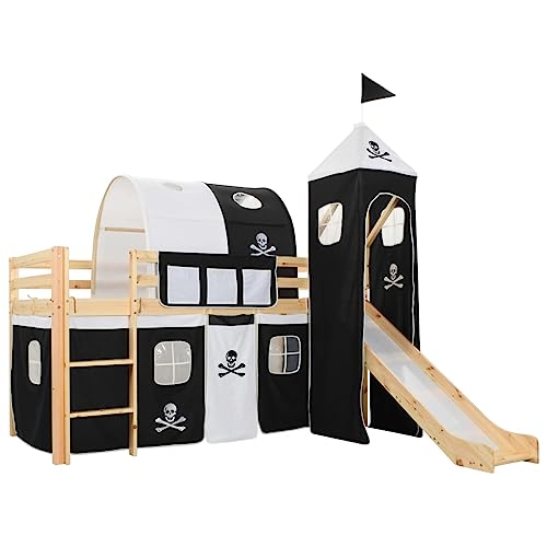 vidaXL Letto a Castello con Scivolo e Scala Letto a Soppalco Cameretta per Bambini con Resistente Comoda...