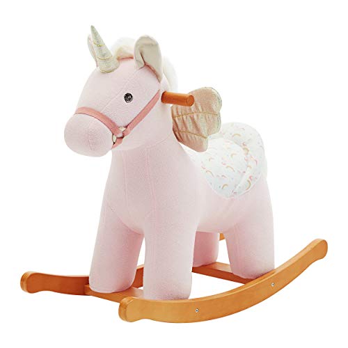 labebe Cavallo a Dondolo, Unicorno Alato Cavalcabile Bambino, Cavallo a Dondolo Legno, Dondolo Bambini...