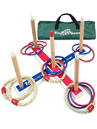 Elite Anello Toss Giochi all'aperto per Bambini - per Esterni ed Interni con Il Sacchetto di Trasporto...