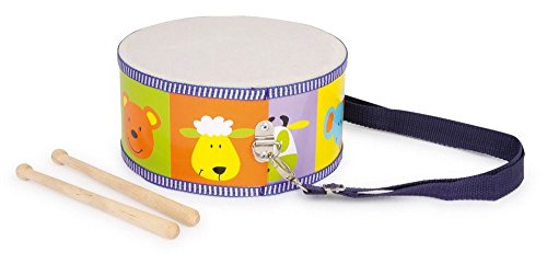 small foot Tamburo in legno, con bretella regolabile, strumento musicale per bambini, dai 3 anni, 3315