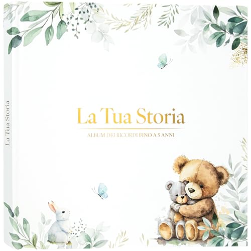 Wellode® NUOVO Album Nascita Bambino/a Fino a 5 Anni in Italiano - Libro Album Dei Ricordi Neonato da...