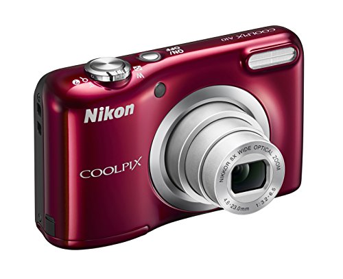 Nikon Coolpix A10 Fotocamera Digitale Compatta, 16 Megapixel, Zoom 5X, LCD 2,8', HD, Rosso [Nital card: 4...