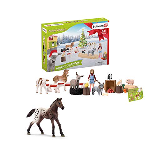 SCHLEICH Farm World 2019 Calendario dell'Avvento, multicolore, puledro Appaloosa