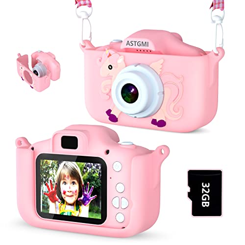 ASTGMI Macchina Fotografica Bambini, 12MP Mini Ricaricabile Fotocamera Digitale Bambina Videocamera...