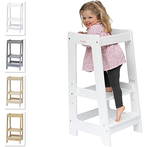 Stepup Baby Montessori Learning Tower Supporto per cucina, gradini regolabili per bambini con binario di...