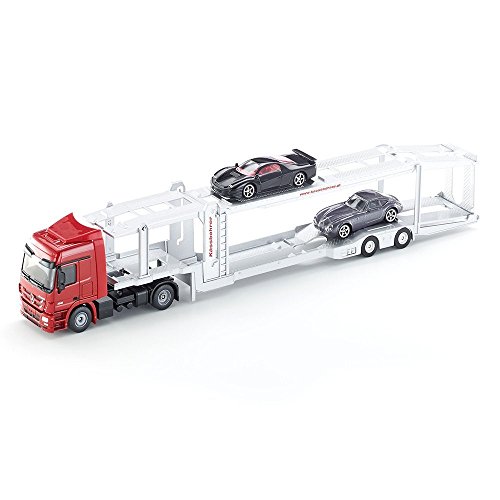 siku 3934, Camion bisarca, Con 2 auto giocattolo, 1:50, Metallo e Plastica, Rosso e Argento,...
