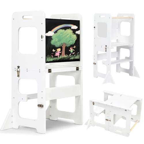labebe Torre montessoriana per bambini, Pieghevole Torre di Apprendimento, 3-in-1 scala montessoriana Con...