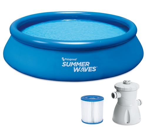 Summer Waves Quick Up - Set completo per piscina | rotondo 366 x 76 cm blu | piscina da giardino e...