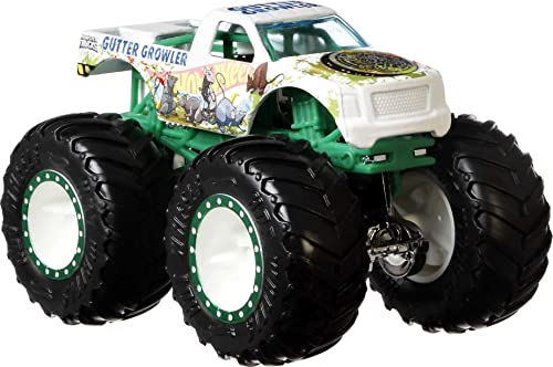 Hot Wheels, Monster Truck Confezione da 4 Veicoli Assortiti con Ruote Giganti, in Scala 1:64, Giocattolo...