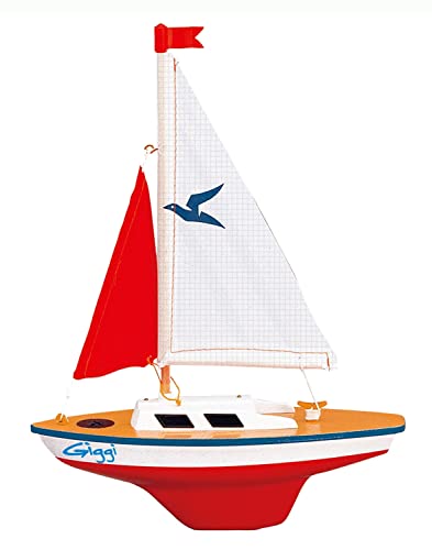Paul Günther 1802 - Barca a vela Giggi, piccolo gommone a vela per giocare, circa 24 x 32 cm, di alta...