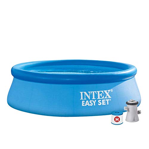 Intex 28112NP – Piscina Fuori Terra Easy Set Rotonda, Pompa Filtro 1250 L/h, 2419 L, PVC, Azzurro,...