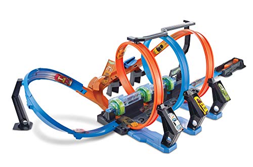 Hot Wheels, Pista Hot Wheels Schianti Rotanti con Propulsori Motorizzati, Giocattolo per Bambini 5+ Anni,...