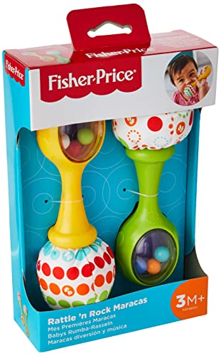 Fisher-Price - Maracas Baby Scoperte, 2 Coloratissime Maracas da Afferrare, Scuotere e Suonare,...