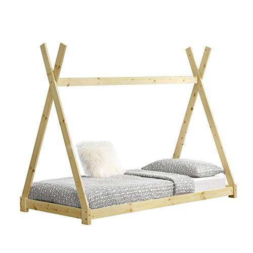 [en.casa] Letto per Cameretta a Forma di Capanna Letto Tipi per Bambini Struttura in Legno di Pino in...
