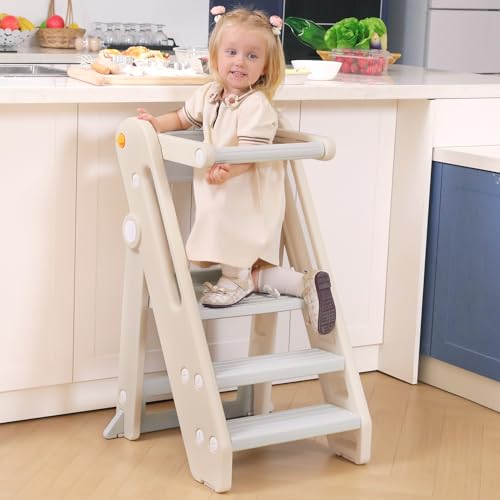 Onasti Torre di Apprendimento per Bambini, Learning Tower,Torre Montessoriana Pieghevole e Regolabile in...