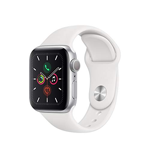 Apple Watch Series 5 (GPS, 40 mm) Cassa in Alluminio, Argento e Cinturino Sport - Bianco