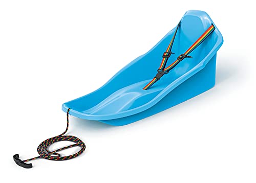 Slitta con cintura di sicurezza per bambini fino a 3 anni slittino con corda TOPO (blu)