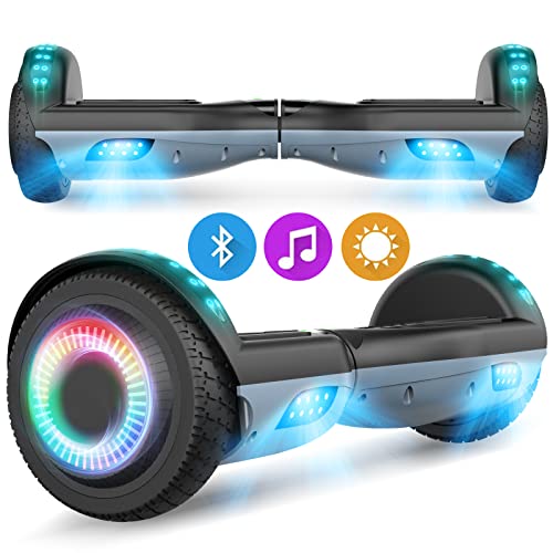 SISIGAD Hoverboard 6.5 Pollici Overboard, Hover Scooter Board All Terreno, Bluetooth e LED...
